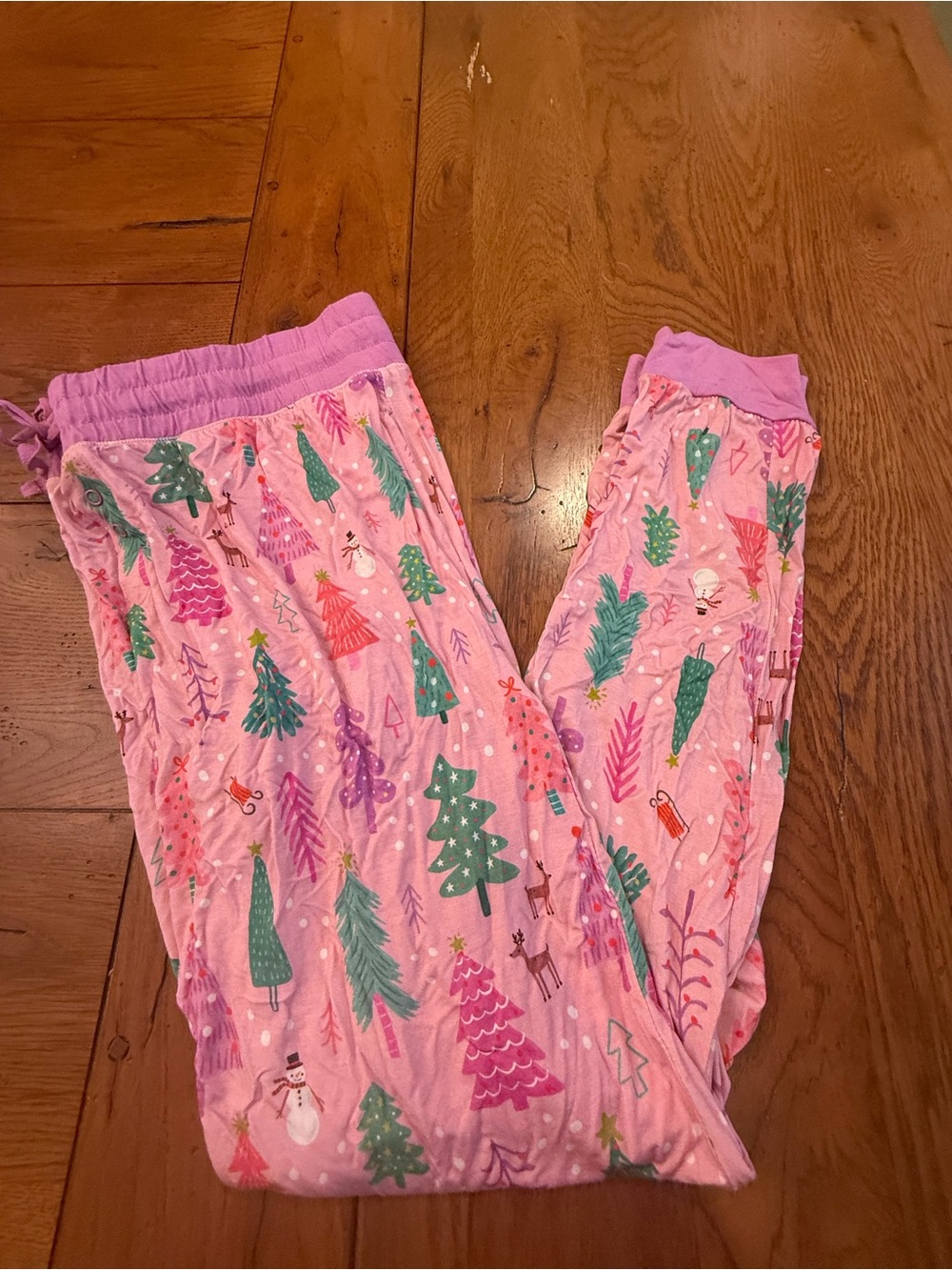Little Sleepies Pink Holiday Tree Print Pajama Pants